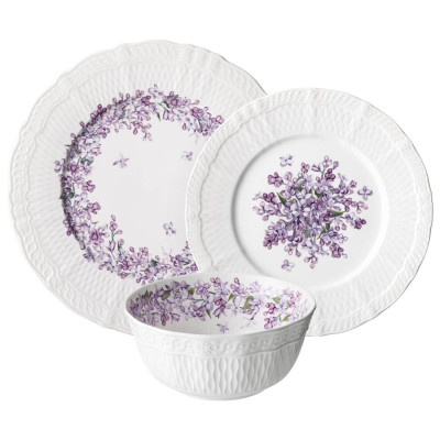 Набор посуды обеденный "LILAC" на 4 пер. 12 пр. (кор=1наб.) LEFARD 760-853