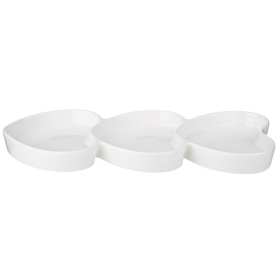 Менажница "NATIVE" в форме сердец 3 сек. 33,8*14*2,8 см (кор=18шт.) LEFARD 761-082-2