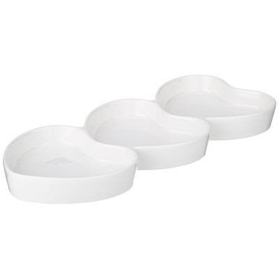 Менажница "NATIVE" в форме сердец 3 сек. 33,8*14*2,8 см (кор=18шт.) LEFARD 761-082