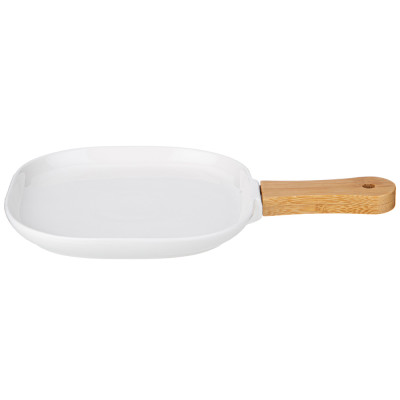 Тарелка "NATIVE" с дерев. ручкой квадратная 28,5*18,5*2,3 см (кор=24шт.) LEFARD 761-085-1