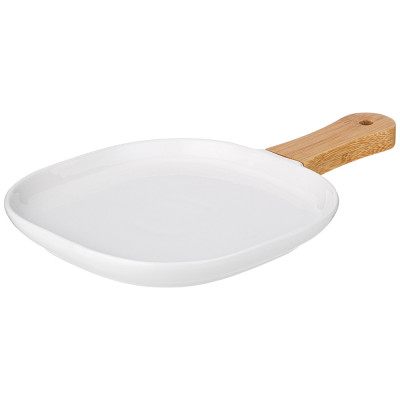 Тарелка "NATIVE" с дерев. ручкой квадратная 28,5*18,5*2,3 см (кор=24шт.) LEFARD 761-085