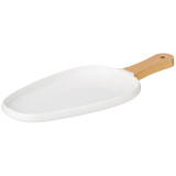 Тарелка "NATIVE" с дерев. ручкой овальная 33,5*14,5*2,4 см (кор=24шт.) LEFARD 761-086