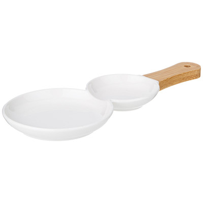 Менажница "NATIVE" 2 сек. с дерев. ручкой 33,5*14*2,3 см (кор=36шт.) LEFARD 761-089