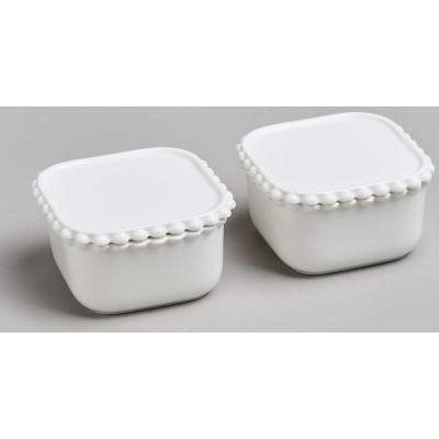 Набор икорниц "PEARL" с крышками 2 шт. квадрат. 10*5,5 см 200 мл LEFARD 761-179-1