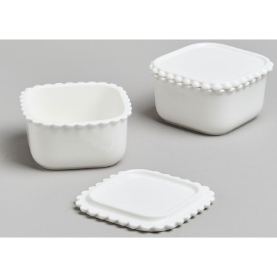 Набор икорниц "PEARL" с крышками 2 шт. квадрат. 10*5,5 см 200 мл LEFARD 761-179-2