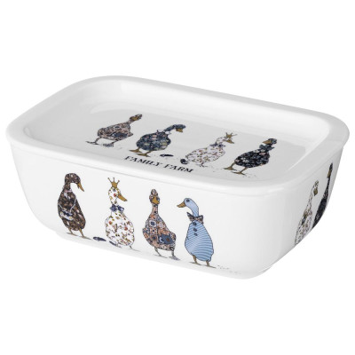 Блюдо с крышкой "FAMILY FARM" прямоуг. 16,5*11,5*6 см 490 мл (кор=24шт.) LEFARD 761-213