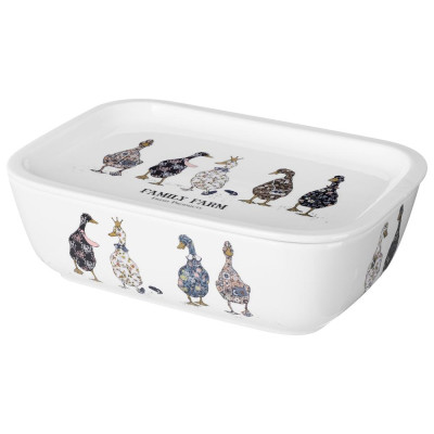Блюдо с крышкой "FAMILY FARM" прямоуг. 25*17*7,5 см 1800 мл (кор=8шт.) LEFARD 761-215