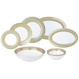 Столовый сервиз "ЗОЛОТАЯ СЕТКА" на 6 пер. 23 пр. мятный (кор=1наб.) LEFARD 770-223