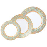 Столовый набор "ЗОЛОТАЯ СЕТКА" на 6 пер. 18 пр. мятный (кор=2наб.) LEFARD 770-224