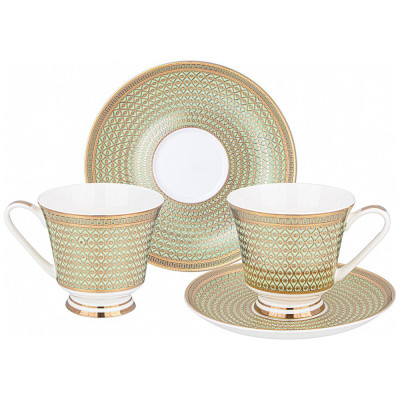 Чайный набор "ЗОЛОТАЯ СЕТКА" hа 2 пер. 4 пр. 270 мл мятный (кор=10наб.) LEFARD 770-226
