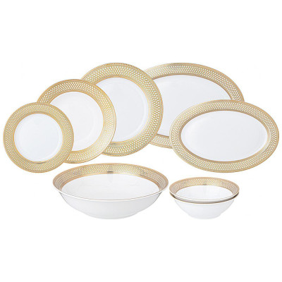 Столовый сервиз "ЗОЛОТАЯ СЕТКА" на 6 пер. 23 пр. (кор=1наб.) LEFARD 770-228