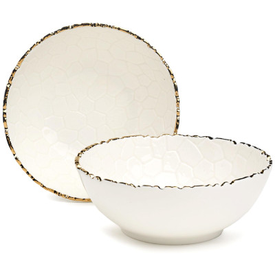 Набор салатников "CHARM" 2 шт. 17,5*6 см 700 мл (с золотой линией) LEFARD 779-354