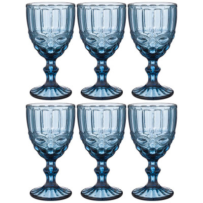 Набор бокалов для вина " СЕРПЕНТИНА" из 6шт. серия " MUZA COLOR" 300мл. / в=17 см (кор=4наб.) LEFARD 781-104