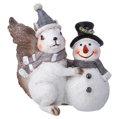 Фигурка "БЕЛКА СО СНЕГОВИКОМ" 14,5*7*14 см LEFARD 79-242