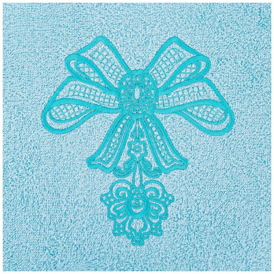 Салфетка махровая "КАМЕЯ" 35х35см, 100% хлопок, мятный , вышивка LEFARD 850-600-62-1