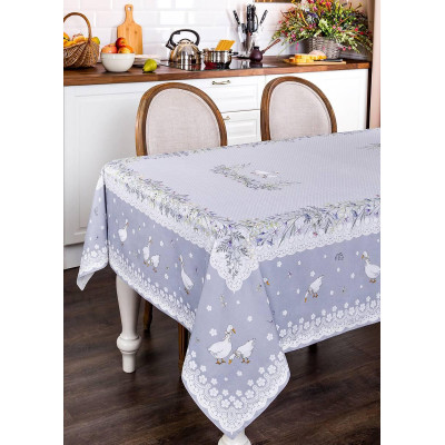 Скатерть "ГУСИ ЛЕГАРД" 220*160 см, серый, 100% хлопок, твилл LEFARD 850-710-21