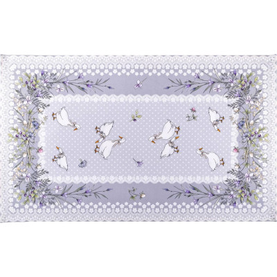 Полотенце "ГУСИ ЛЕГАРД" 70*40 см. серый, цветы, 100% хлопок, твилл LEFARD 850-710-61