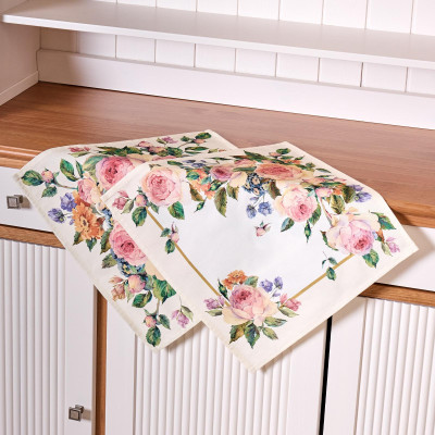 Комплект салфеток из 2-х шт " ВИНТАЖ" 40х40 см ,кремовый, 100% хлопок,твил LEFARD 850-714-81-2