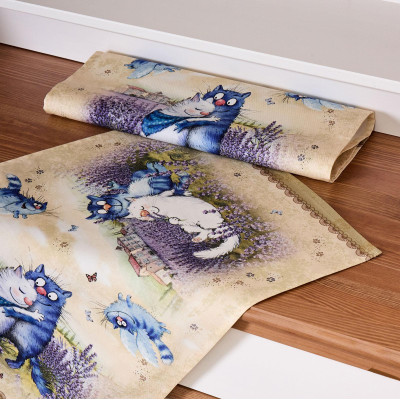 Набор полотенец из 2х шт " СИНИЕ КОТЫ. ЛАВАНДА" ,40х60см, 100% хлопок,твил, беж LEFARD 850-718-62-11