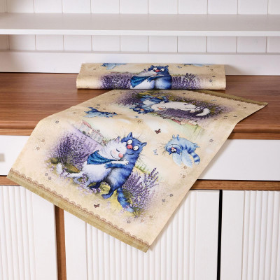 Набор полотенец из 2х шт " СИНИЕ КОТЫ. ЛАВАНДА" ,40х60см, 100% хлопок,твил, беж LEFARD 850-718-62-12