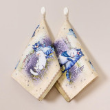 Набор полотенец из 2х шт " СИНИЕ КОТЫ. ЛАВАНДА" ,40х60см, 100% хлопок,твил, беж LEFARD 850-718-62