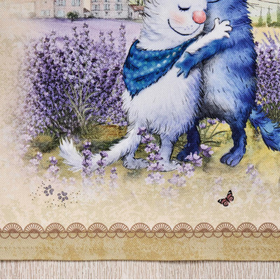 Набор полотенец из 2х шт " СИНИЕ КОТЫ. ЛАВАНДА" ,40х60см, 100% хлопок,твил, беж LEFARD 850-718-62-6