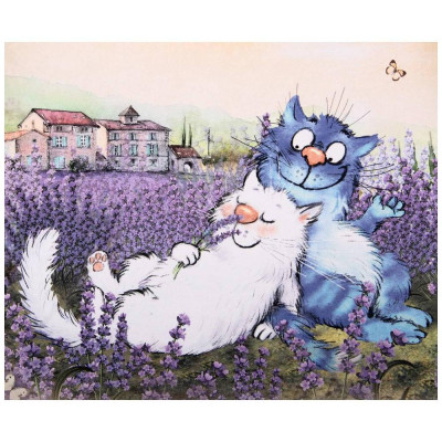 Фартук "СИНИЕ КОТЫ. ЛАВАНДА", 100% хлопок,твил, беж LEFARD 850-718-7-2