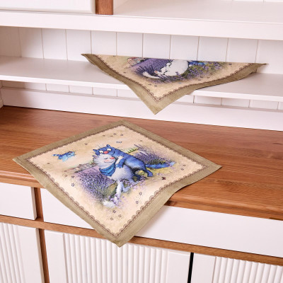 Набор салфеток из 2-х шт " СИНИЕ КОТЫ. ЛАВАНДА" ,40х40см, 100% хлопок,твил, беж LEFARD 850-718-81-3