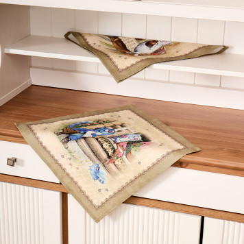 Набор салфеток из 2-х шт "СИНИЕ КОТЫ. ЛЮБОВЬ МОЯ",40х40см, 100% хлопок,твил, беж LEFARD 850-719-81-9