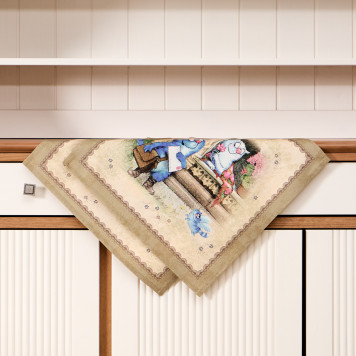 Набор салфеток из 2-х шт "СИНИЕ КОТЫ. ЛЮБОВЬ МОЯ",40х40см, 100% хлопок,твил, беж LEFARD 850-719-81-10