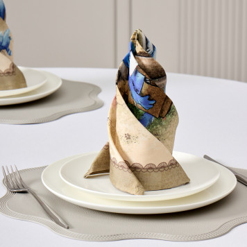 Набор салфеток из 2-х шт "СИНИЕ КОТЫ. ЛЮБОВЬ МОЯ",40х40см, 100% хлопок,твил, беж LEFARD 850-719-81-11