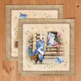 Набор салфеток из 2-х шт "СИНИЕ КОТЫ. ЛЮБОВЬ МОЯ",40х40см, 100% хлопок,твил, беж LEFARD 850-719-81