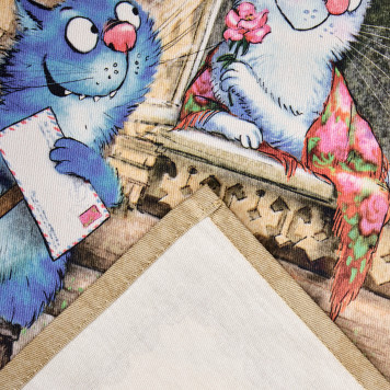 Набор салфеток из 2-х шт "СИНИЕ КОТЫ. ЛЮБОВЬ МОЯ",40х40см, 100% хлопок,твил, беж LEFARD 850-719-81-6
