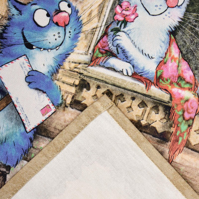 Набор салфеток из 2-х шт "СИНИЕ КОТЫ. ЛЮБОВЬ МОЯ",40х40см, 100% хлопок,твил, беж LEFARD 850-719-81-4