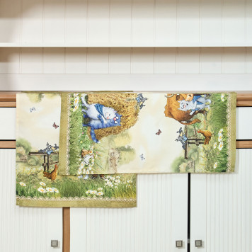 Набор полотенец 2 шт "СИНИЕ КОТЫ. ПРО ЛЮБОВЬ ",40х60 см, 100% хлопок,твил, беж LEFARD 850-720-62-9