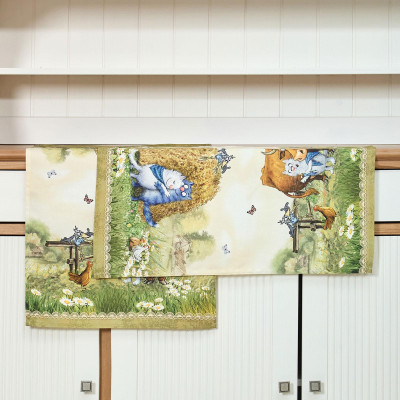 Набор полотенец 2 шт "СИНИЕ КОТЫ. ПРО ЛЮБОВЬ ",40х60 см, 100% хлопок,твил, беж LEFARD 850-720-62-9