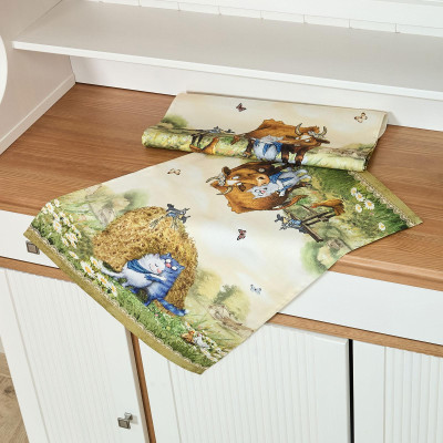 Набор полотенец 2 шт "СИНИЕ КОТЫ. ПРО ЛЮБОВЬ ",40х60 см, 100% хлопок,твил, беж LEFARD 850-720-62-10