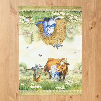 Набор полотенец 2 шт "СИНИЕ КОТЫ. ПРО ЛЮБОВЬ ",40х60 см, 100% хлопок,твил, беж LEFARD 850-720-62-1