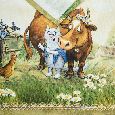 Набор полотенец 2 шт "СИНИЕ КОТЫ. ПРО ЛЮБОВЬ ",40х60 см, 100% хлопок,твил, беж LEFARD 850-720-62-2