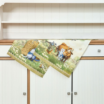 Набор полотенец 2 шт "СИНИЕ КОТЫ. ПРО ЛЮБОВЬ ",40х60 см, 100% хлопок,твил, беж LEFARD 850-720-62-7