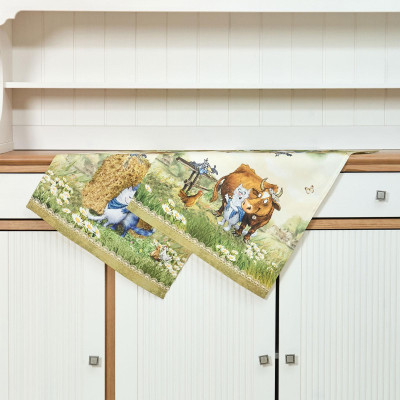 Набор полотенец 2 шт "СИНИЕ КОТЫ. ПРО ЛЮБОВЬ ",40х60 см, 100% хлопок,твил, беж LEFARD 850-720-62-7