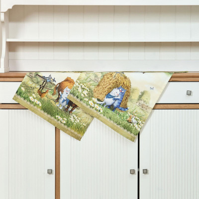 Набор полотенец 2 шт "СИНИЕ КОТЫ. ПРО ЛЮБОВЬ ",40х60 см, 100% хлопок,твил, беж LEFARD 850-720-62-8