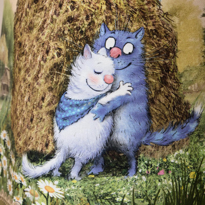 Фартук "СИНИЕ КОТЫ. ПРО ЛЮБОВЬ", 100% хлопок,твил, беж LEFARD 850-720-7-2