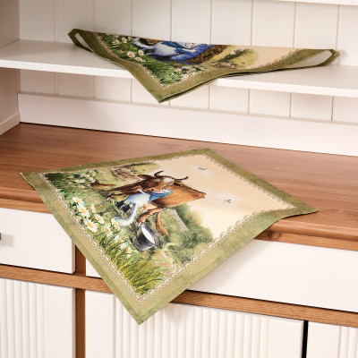 Набор салфеток из 2-х шт " СИНИЕ КОТЫ. ПРО ЛЮБОВЬ" ,40х40см, 100% хлопок,твил, беж LEFARD 850-720-81-8