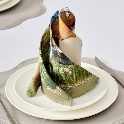 Набор салфеток из 2-х шт " СИНИЕ КОТЫ. ПРО ЛЮБОВЬ" ,40х40см, 100% хлопок,твил, беж LEFARD 850-720-81-11