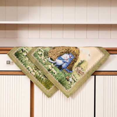 Набор салфеток из 2-х шт " СИНИЕ КОТЫ. ПРО ЛЮБОВЬ" ,40х40см, 100% хлопок,твил, беж LEFARD 850-720-81-6