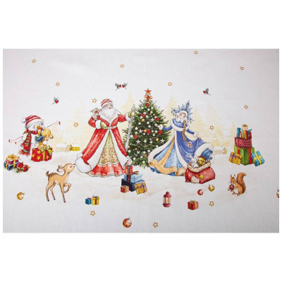 Скатерть "С НОВЫМ ГОДОМ" 140х180см ,красный, 100% хлопок,твил с пропиткой LEFARD 850-725-23-1