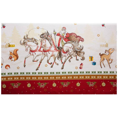 Скатерть "С НОВЫМ ГОДОМ" 140х180см ,красный, 100% хлопок,твил с пропиткой LEFARD 850-725-23-2