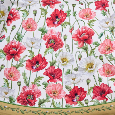 Скатерть круглая "МАКИ" d185см ,кремовый, 100% хлопок,твил с пропиткой LEFARD 850-731-22-9