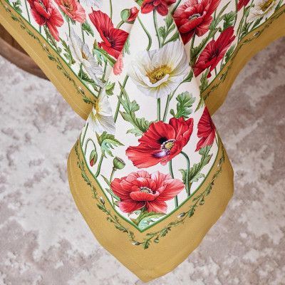 Скатерть "МАКИ" 140х180 ,кремовый, 100% хлопок с пропиткой,твил LEFARD 850-731-23-11